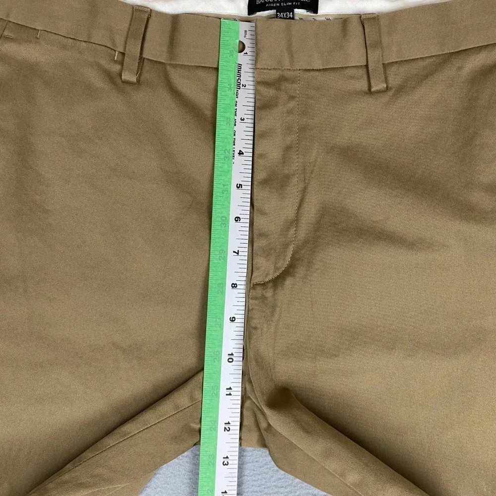 Banana Republic Aiden Slim Fit Stretch Chino Pants Mens 34 Khaki Tan